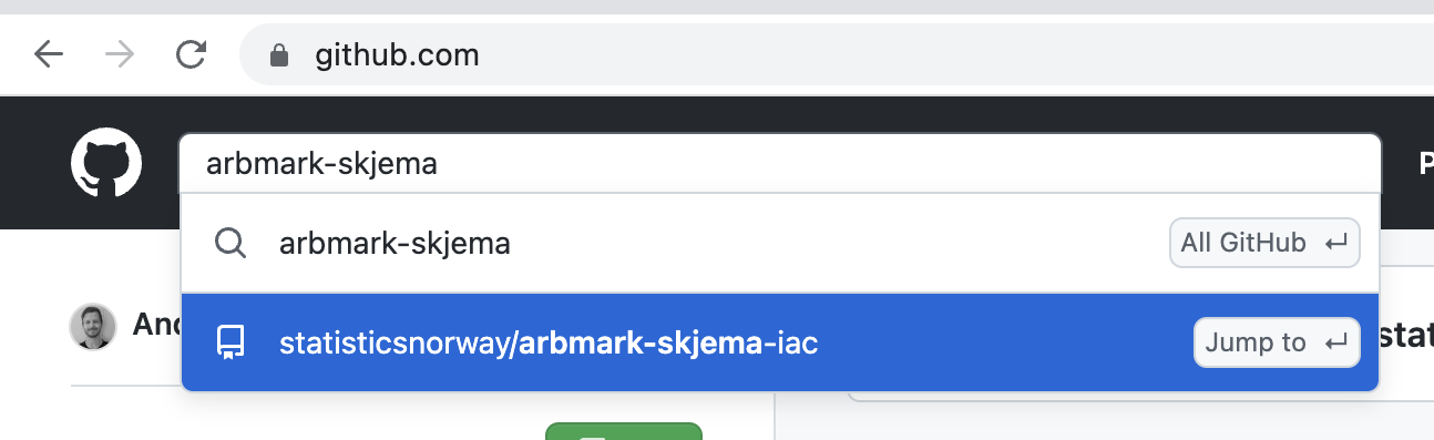 Søk etter arbmark-skjema på GitHub